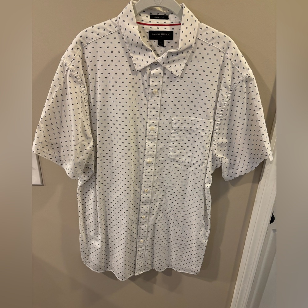 Men's White Patterned Shirt